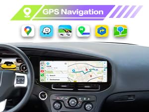 12.3 Inch Dual Screen Android Car Radio Upgrade for Dodge Charger 2011-2025 Stereo Replacement Multimedia Player GPS Navigation Wireless Carplay WiFi Bluetooth AM FM Touchscreen Head Unit (8+256GB)