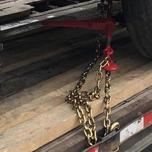 4PCS Chain Binders, Ratchet Chain Binder and Hook Chain Set 5/16-3/8 and 5/16 x 20FT Hook Chain