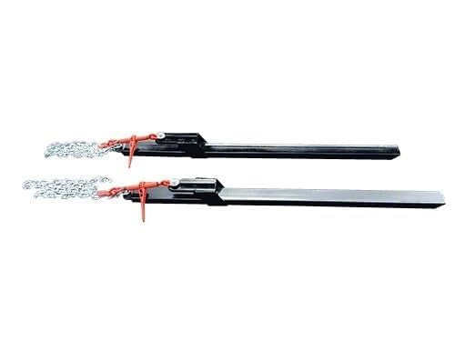 60" Bucket Pallet Bolt On Fork with Chain and Ratchet Chain Binder, 3000 Lbs, Usable Length: 40" Bucket Forks (Pair)