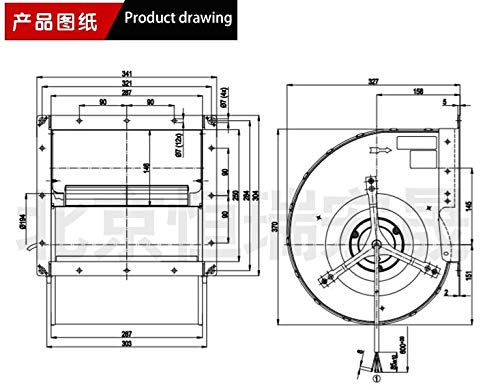 Original New Fan D4E225-CC01-21 Double Inlet Centrifugal Blower