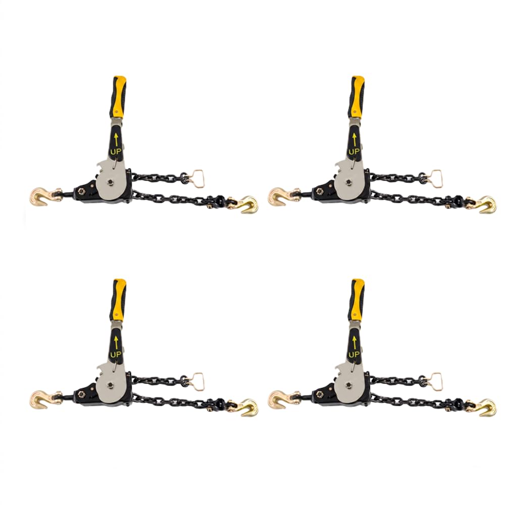 2 Pack 5/16"-3/8" EZ Ratchet Chain Binder with G70 Grab Hooks, Ratchet Load Binder Kit, 5400 lbs WLL Heavy Duty Cargo Tie Down for Flatbed Trailers & Trucks