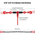 Heavy-Duty Chain Binder Kit 5/16in-3/8in, 4900 lbs Load Capacity - Durable Tie Down Hooks for Lifting, Hauling, and Secure Transport - Ideal for Trucks and Trailers