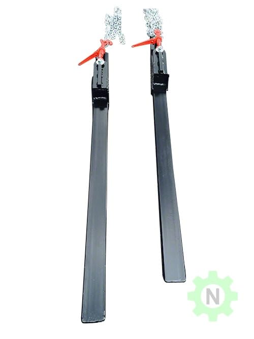 60" Bucket Pallet Bolt On Fork with Chain and Ratchet Chain Binder, 3000 Lbs, Usable Length: 40" Bucket Forks (Pair)