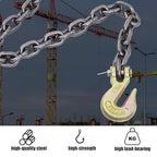 Heavy-Duty Chain Binder Kit 5/16in-3/8in, 4900 lbs Load Capacity - Durable Tie Down Hooks for Lifting, Hauling, and Secure Transport - Ideal for Trucks and Trailers