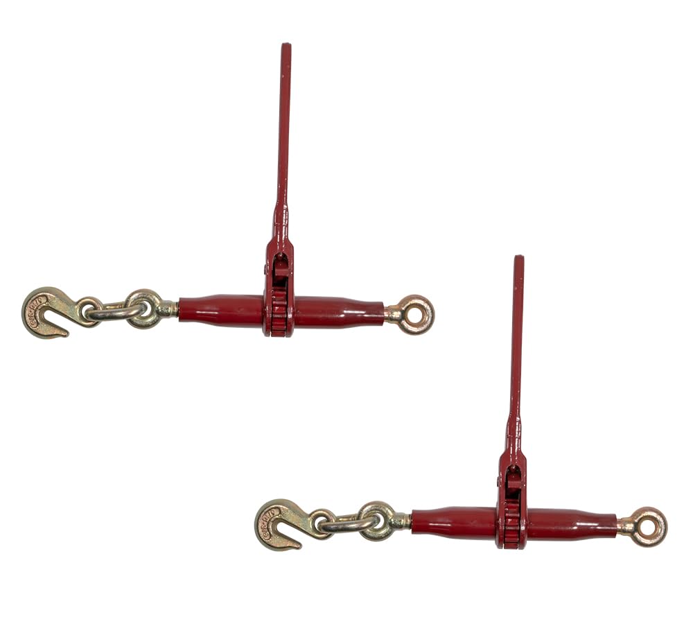 Mytee Products 4 Pack PRO Heavy Duty Chain Binder Ratchet Style 3/8" - 1/2" w/Grab Hooks, 15,000 lbs WLL