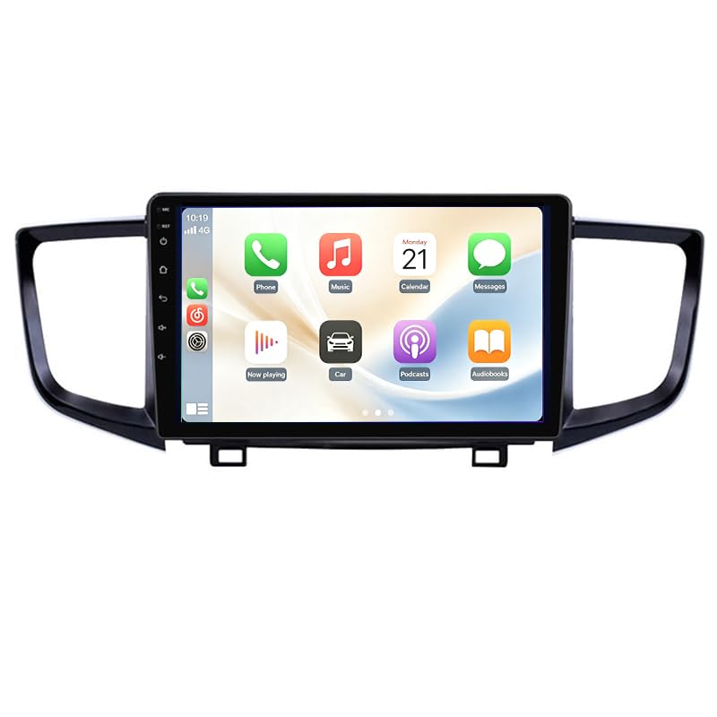 10" Android Car Stereo for Honda Pilot 2016-2019, Wireless CarPlay & Android Auto, Touchscreen GPS Navigation, Bluetooth, WiFi & Backup Camera, 4+64G