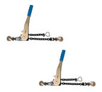 Mytee Products 4 Pack 3/8" - 1/2"Easy Ratchet Chain Binder with Grab Hooks & 6000 lbs WLL - Heavy Duty Tie Down Ratchet Load Binder for Flatbed Trailers & Trucks