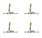 Mytee Products 4 Pack 3/8" - 1/2"Easy Ratchet Chain Binder with Grab Hooks & 6000 lbs WLL - Heavy Duty Tie Down Ratchet Load Binder for Flatbed Trailers & Trucks