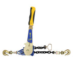 Mytee Products 4 Pack 3/8" - 1/2"Easy Ratchet Chain Binder with Grab Hooks & 6000 lbs WLL - Heavy Duty Tie Down Ratchet Load Binder for Flatbed Trailers & Trucks