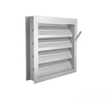 Louver with Deflective Adjustable Blades LA4A, Adjustable, 4" Deep U-Frame Vent with 3" Blade Spacing, HVAC Ventilation Louver, (White - Galvanized Steel, 21" X 21") (Made to Order 2–4 Weeks)