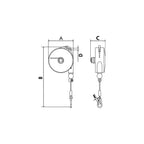 Planetary G30003 Spring Mechanism with Aluminium Druckg, USS Housing, TCN 9320, 1.0 – 2.5 lb Rope Stainless Steel Wire Rope Diameter 2.0 mm Length 2 m