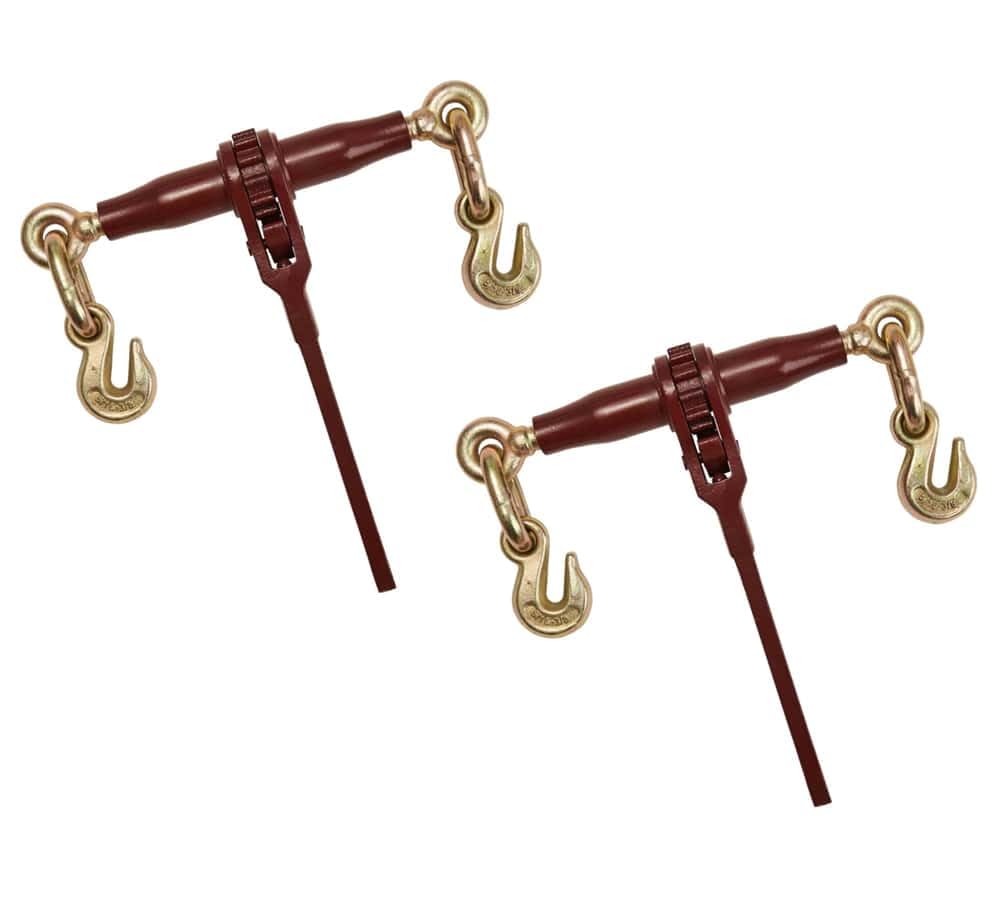 Mytee Products 4 Pack PRO Heavy Duty Chain Binder Ratchet Style 3/8" - 1/2" w/Grab Hooks, 15,000 lbs WLL