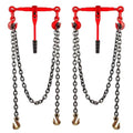 2 Pcs 2Ton Ratchet Chain Binder Kit - 5/16" & 3/8" Load Binder with G80 5/16" x 19.7 FT Chain & 3/8" Clevis Grab Hooks for Heavy-Duty Hauling, Towing, & Tie Down Solutions
