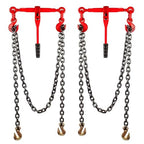 2 Pcs 2Ton Ratchet Chain Binder Kit - 5/16" & 3/8" Load Binder with G80 5/16" x 19.7 FT Chain & 3/8" Clevis Grab Hooks for Heavy-Duty Hauling, Towing, & Tie Down Solutions