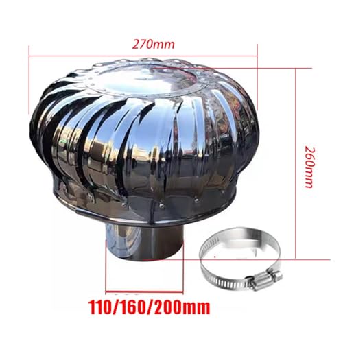 Home Use Horizontal Wind Generator Kit with B Controller | 6"-12" Stainless Steel Roof Ventilator Cap for Efficient Ventilation, Exhaust, and Heat Dissipation