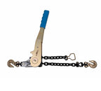 Mytee Products 4 Pack 3/8" - 1/2"Easy Ratchet Chain Binder with Grab Hooks & 6000 lbs WLL - Heavy Duty Tie Down Ratchet Load Binder for Flatbed Trailers & Trucks