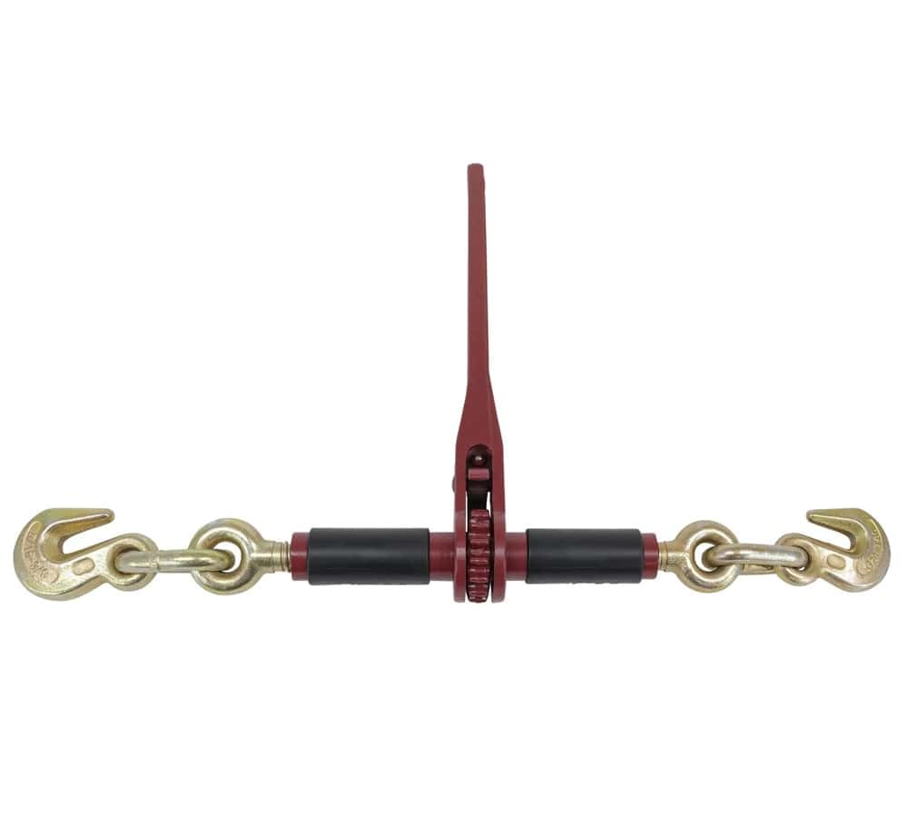 Mytee Products 4 Pack 5/16" - 3/8" Ratchet Chain Binder w/Rubber Grips - 7100 lbs WLL Closed Body Ratchet Lever Load Binder - Tie Down Hauling Chain Binders for Flatbed Truck Trailer