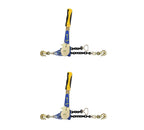 Mytee Products 4 Pack 3/8" - 1/2"Easy Ratchet Chain Binder with Grab Hooks & 6000 lbs WLL - Heavy Duty Tie Down Ratchet Load Binder for Flatbed Trailers & Trucks