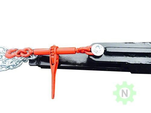 60" Bucket Pallet Bolt On Fork with Chain and Ratchet Chain Binder, 3000 Lbs, Usable Length: 40" Bucket Forks (Pair)
