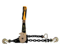 Mytee Products 4 Pack 3/8" - 1/2"Easy Ratchet Chain Binder with Grab Hooks & 6000 lbs WLL - Heavy Duty Tie Down Ratchet Load Binder for Flatbed Trailers & Trucks
