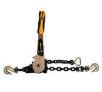 Mytee Products 4 Pack 3/8" - 1/2"Easy Ratchet Chain Binder with Grab Hooks & 6000 lbs WLL - Heavy Duty Tie Down Ratchet Load Binder for Flatbed Trailers & Trucks