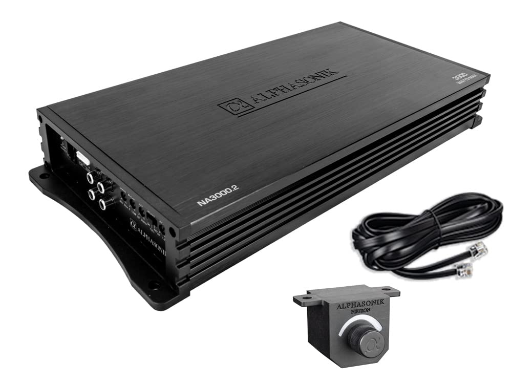 NA2000.4 Neuron Series 2000 Watts Max 4-Channel Car Amp with 4-Way Protection Circuitry Multi-Channel Bridgeable Class A/B Amplifier Low & High Level Inputs