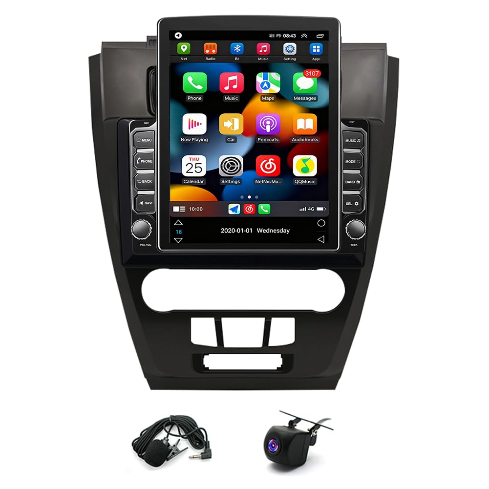 2+64G Android 14 Double Din Car Stereo for Ford Fusion Mondeo 2010 2011 2012 with Wireless Carplay Android Auto 9.7 Inch Car Stereo Radio Touch Screen Bluetooth WiFi Mirror Link FM RDS Backup Camera
