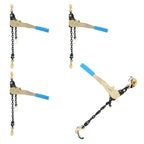 2PCS Ratcheting Chain Load Binder, Yellow, Load 6600lbs, 3/8-1/2in