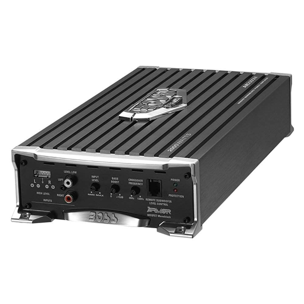 BOSS Audio AR2000M Armor 2000W Class A/B Monoblock Car Amp, 2-8 Ohm, 2-Pack