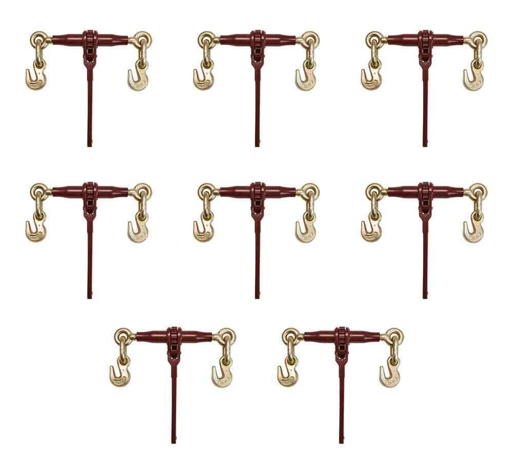 TM USWWAGOODS Replacement for/Fits 8 Pack 3/8' - 1/2' Pro Heavy Duty Ratchet Load Chain Binder with with Grab Hooks