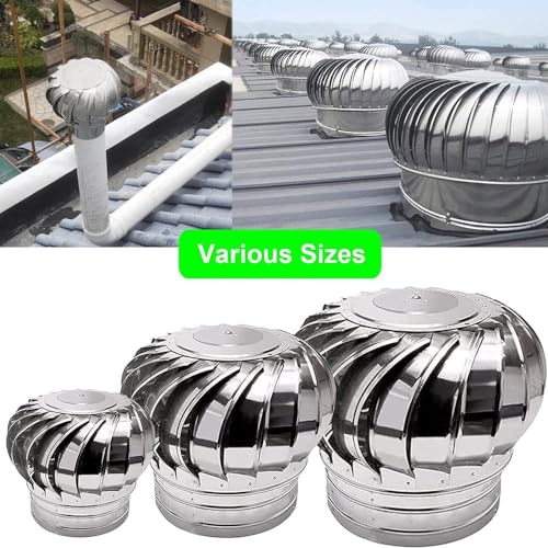 Home Use Horizontal Wind Generator Kit with B Controller | 6"-12" Stainless Steel Roof Ventilator Cap for Efficient Ventilation, Exhaust, and Heat Dissipation