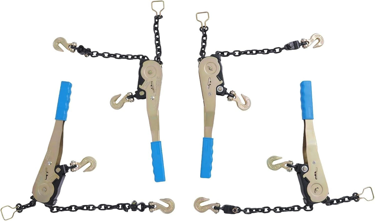 1/4"-5/16" Ratchet Chain Binder with Grab Hooks, 2500lbs, 4 Pack