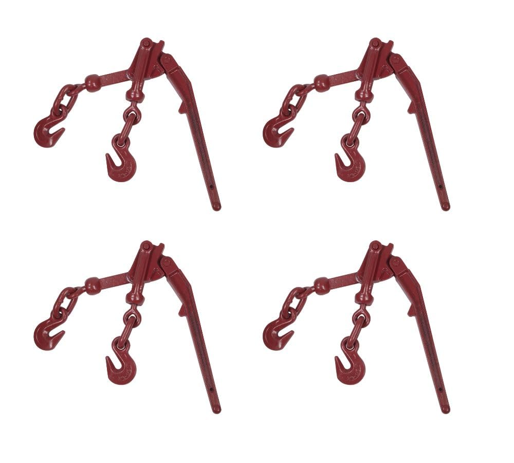 Mytee Products 4 Pack Lever Style Recoilless Snap Binders 3/8"-1/2" G70 Chain Binder 9200 Lbs Working Load Limit | Lever Chain Binders for Flatbed Truck Trailer
