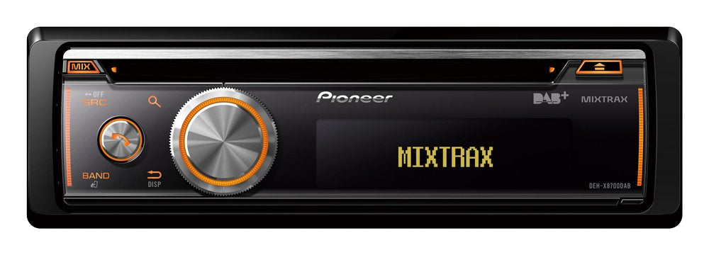 Pioneer DEH-X8700DAB-AN 1 DIN Car Radio CD Tuner with FM and DAB+, Bluetooth, MP3, USB and AUX Input, RGB - Lighting, Bluetooth, Smart Sync App, 5 Band Equalizer, Includes DAB Antenna