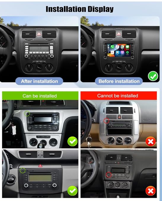 4G+128GB Android 15 Car Stereo for VW Car Radio with Wireless Carplay