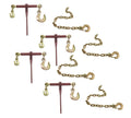 Mytee Products 4 Pcs Ratchet Binder with Grab Hook w/ 4 Pcs Trailer Hitch Safety Chain with Slip Hook