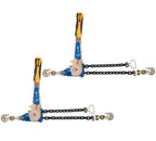 Mytee Products 4 Pack 3/8" - 1/2"Easy Ratchet Chain Binder with Grab Hooks & 6000 lbs WLL - Heavy Duty Tie Down Ratchet Load Binder for Flatbed Trailers & Trucks