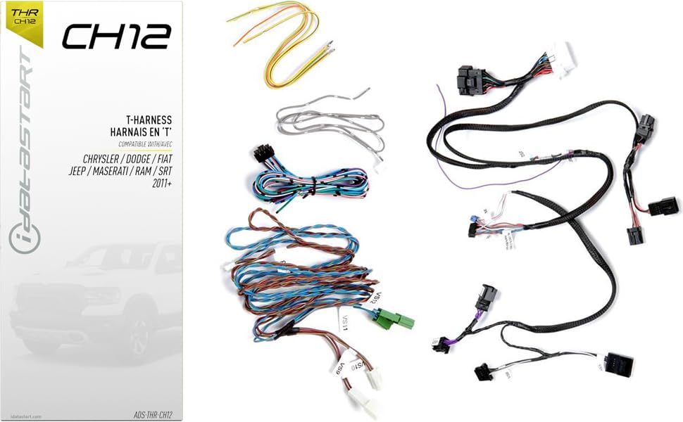 iDataStart Remote Starter KIT for Select Chrysler/Dodge/Fiat/Jeep/Maserati/RAM/SRT Vehicles 2011+ w/3000ft Range (1-Way, 1-Button, 2-Remotes)