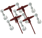 Mytee Products 4 Pack 3/8" - 1/2" Pro Heavy Duty Ratchet Load Chain Binder with with Grab Hooks - 12,000 Lbs Working Load Limit - Heavy Swaged Barrel Cold-Drawn Tubing for Increased Strength