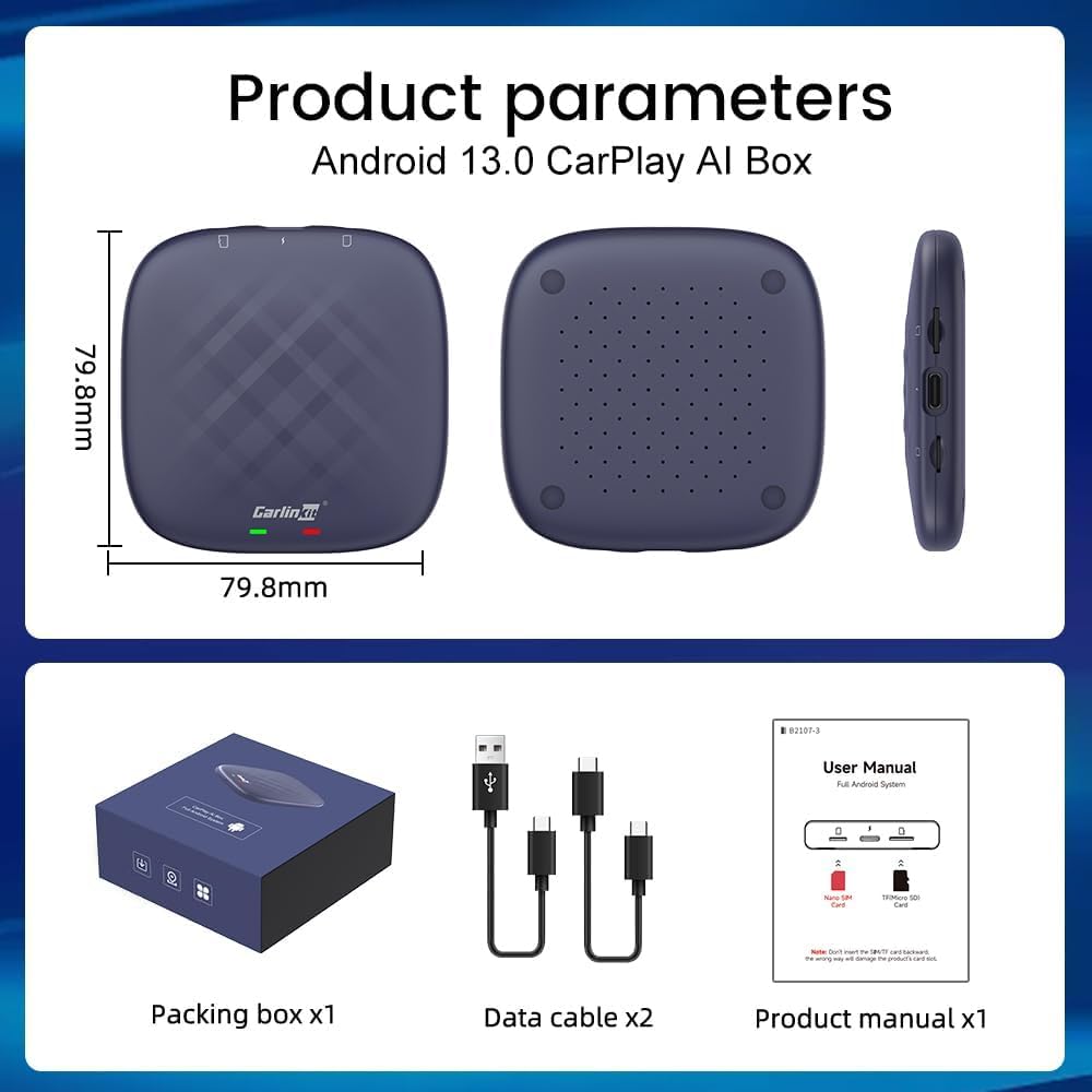 Carlinkit Tbox Plus Wireless CarPlay AI Box, 8GB+128GB Aibox