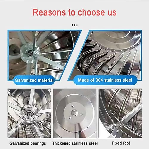 Stainless Steel Roof Turbine Ventilator, Anti-Downdraught Spinning Ventilation Chimney Cowl for Effective Airflow