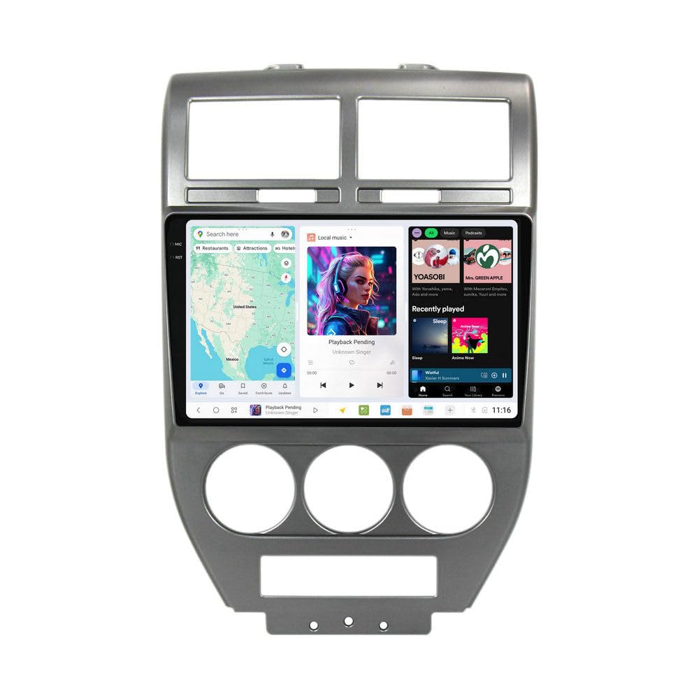 DUDUAUTO DUDU7 Android Radio Stereo for Dodge Caliber 2007-2014 Head Unit, 12+512GB 2K 10.36" Touch Screen GPS Navi with Car-Play/Android Auto/Type-C Port/FM/AM/SWC/DSP