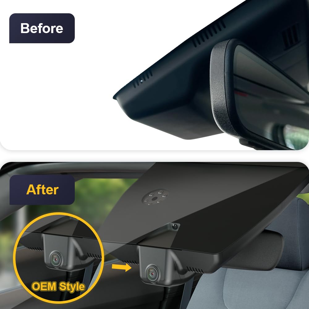 Fitcamx Front 2K+Rear 1080P Dash Cam Adapts for Kia K5 2021-2024 (Part No#L3000) LX LXS GT-Line EX GT, Integrated OEM Style, Dual HD Video, WiFi & APP, Loop Recording, G-Sensor, Easy to Set, 64GB Card