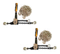 Mytee Products 4 Pcs G70 5/16" Chain & Easy Binder Kit - (2) 5/16"-3/8" Easy Ratcheting Chain Load Binder & (2) 5/16" x 20' G70 Transport Chain w/Grab Hooks - 4700 lbs WLL for Truck Trailer Tie Down
