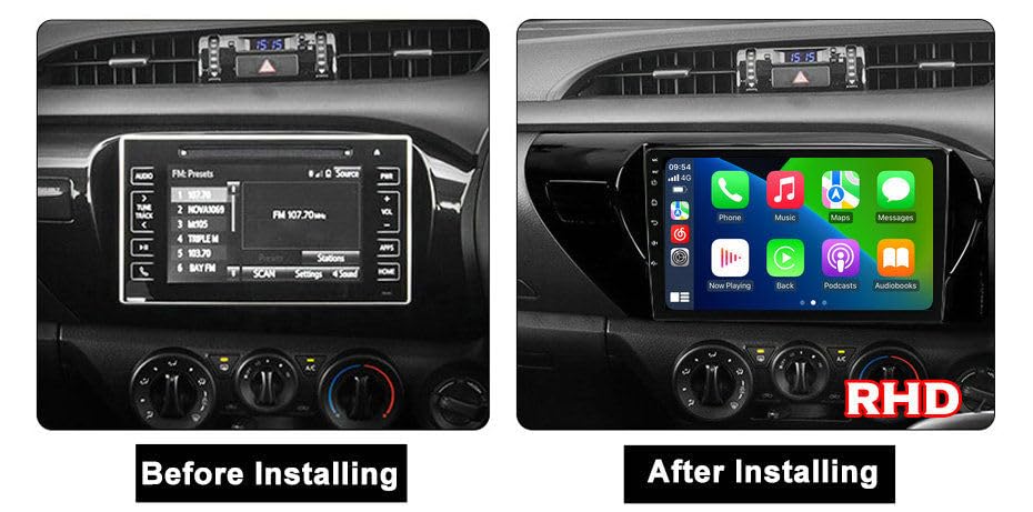 Stereo for Toyota Hilux 2015-2020 RHD Upgrade Radio Head Unit Dash 2+64GB