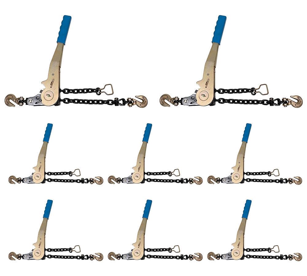 TM USWWAGOODS Replacement for/Fits 8Pk 1/4' - 5/16' Easy Ratchet Chain Binder w/Grab Hooks & 2500 lbs WLL Load ...