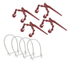 Mytee Products Lever Binder Lock Snap Safety Kit: (4) Safety Locking Clip, (4) 3/8" - 1/2" Chain Binder Lever Style