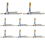 Mytee Products 4 Pack 3/8" - 1/2"Easy Ratchet Chain Binder with Grab Hooks & 6000 lbs WLL - Heavy Duty Tie Down Ratchet Load Binder for Flatbed Trailers & Trucks