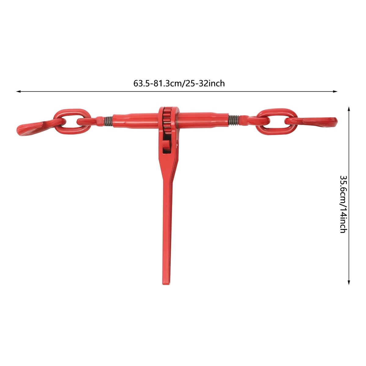 Chain and Binder Kit, 3/8-inch-1/2-inch Ratchet Load Binder 6,000 lb. Tension Strap Class 360° Swivel Hook Handle for Transporting, Securing Large Loads