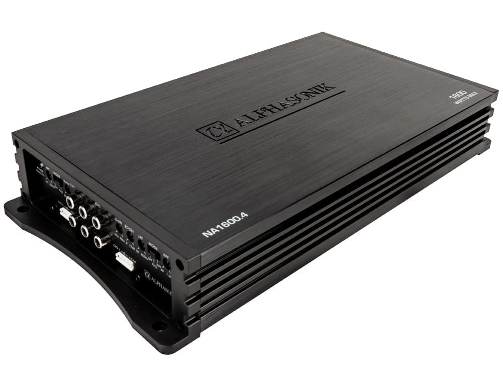 NA2000.4 Neuron Series 2000 Watts Max 4-Channel Car Amp with 4-Way Protection Circuitry Multi-Channel Bridgeable Class A/B Amplifier Low & High Level Inputs